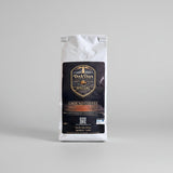 Dock Day's ground coffee package on a gray background